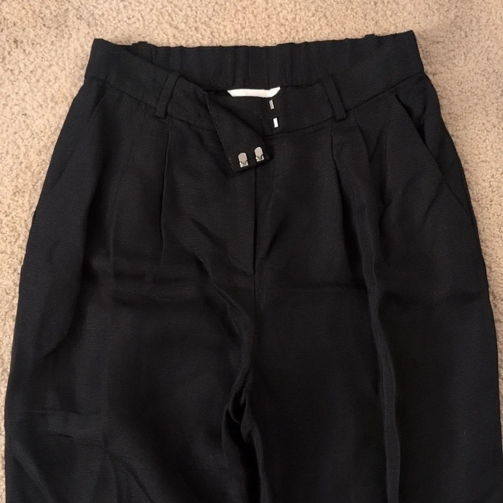 H&M Linen Blend Black Trouser Pants Size 8